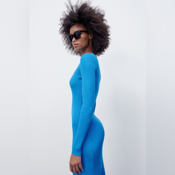 ZARA Long Rib Knit Dress - Picture 4 of 8